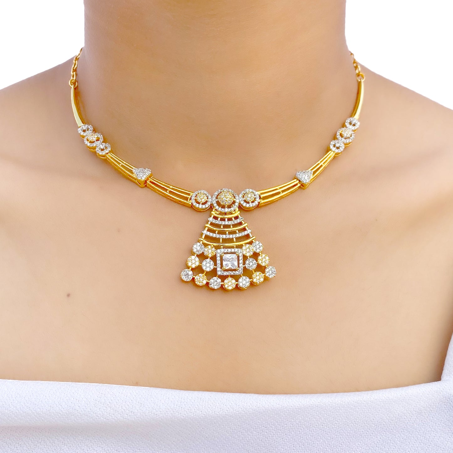 Sundari AD Studded Necklace Set