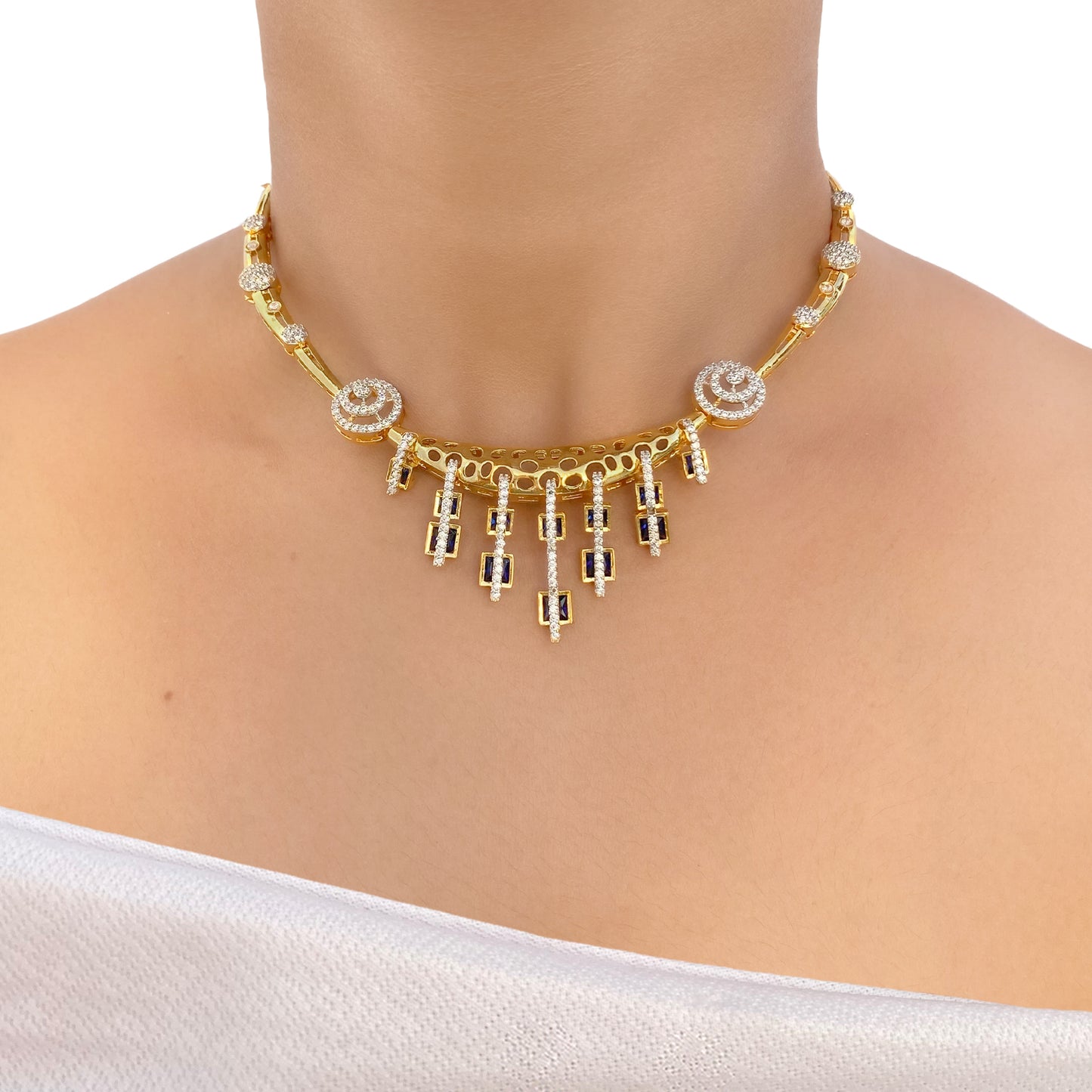 Indrani AD Studded Necklace Set