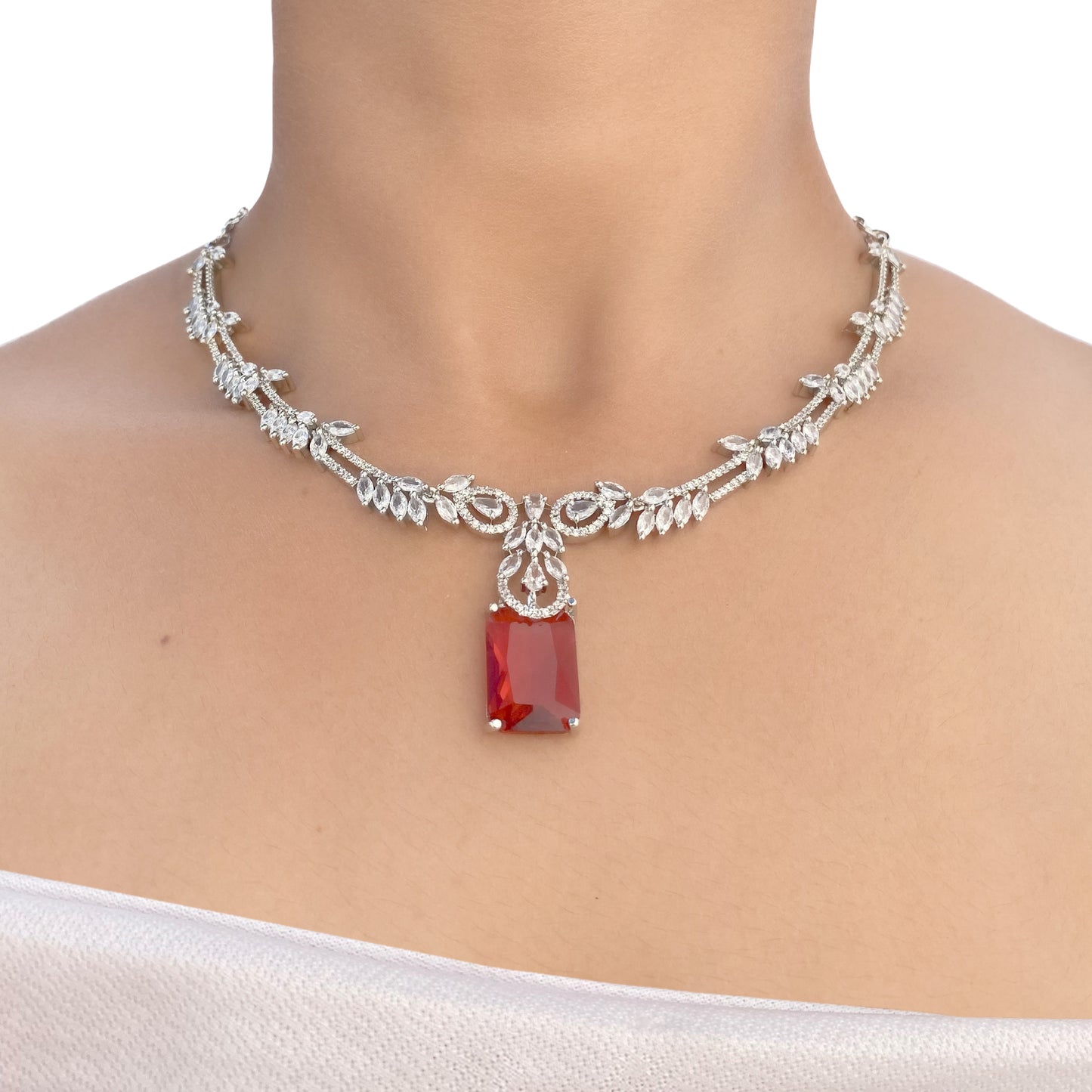 Neelima AD Studded Necklace Set