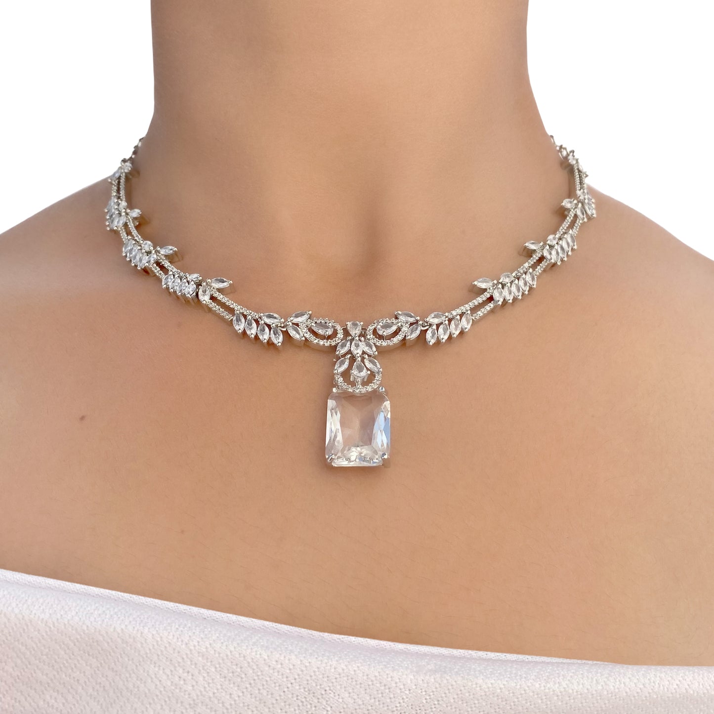 Neelima AD Studded Necklace Set