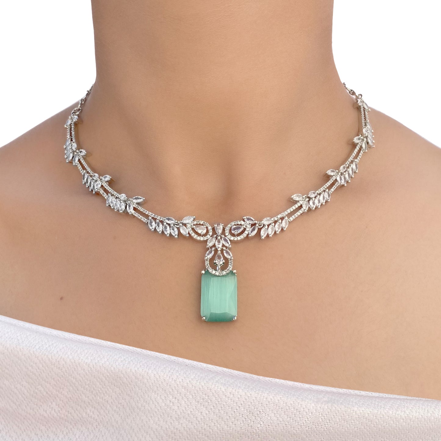 Neelima AD Studded Necklace Set
