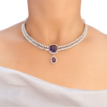 Gulab AD Studded Necklace Set
