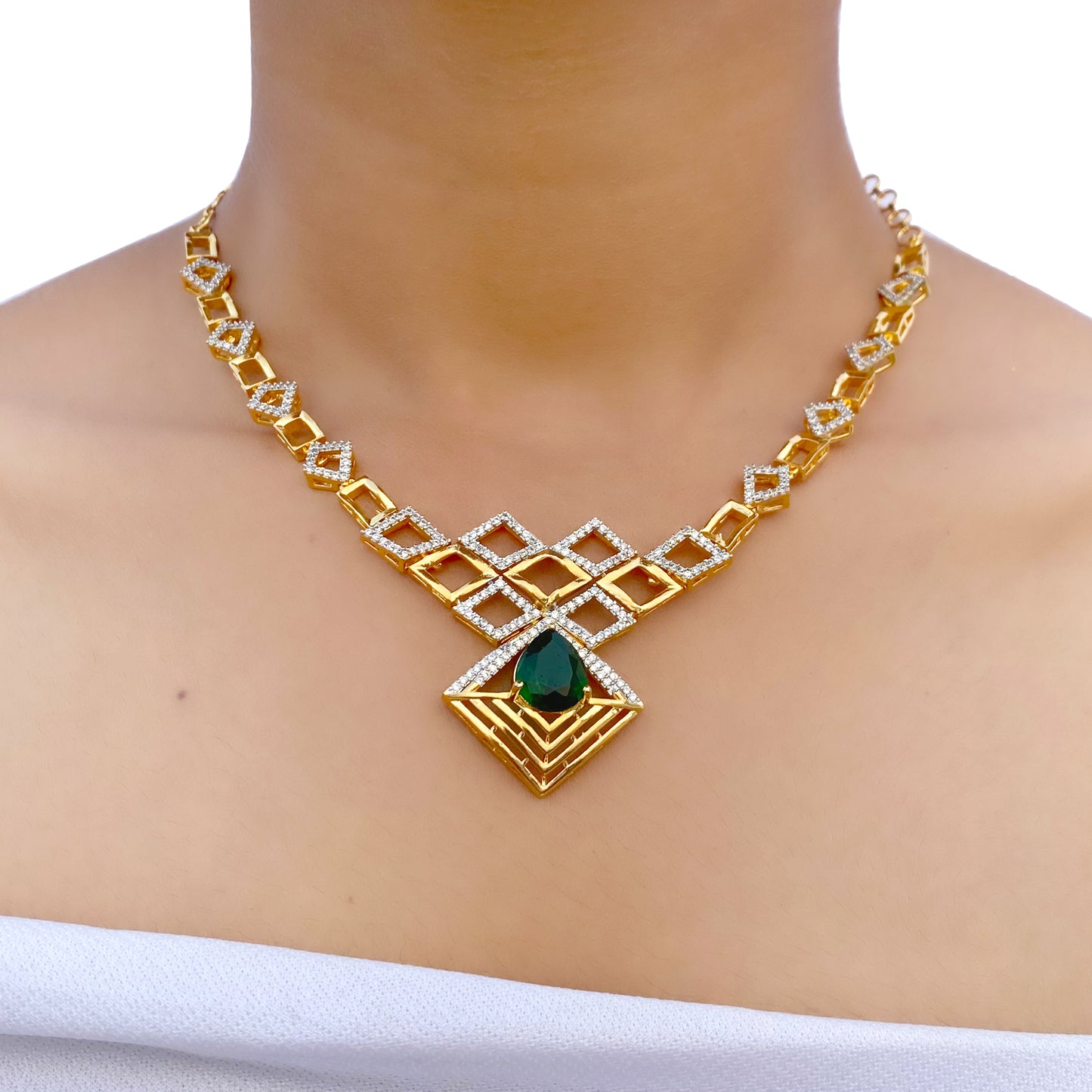 Rajasi AD Studded Necklace Set