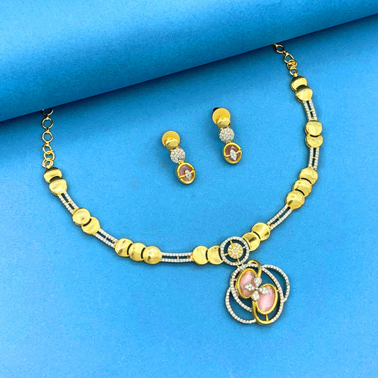 Lotus AD Studded Necklace Set