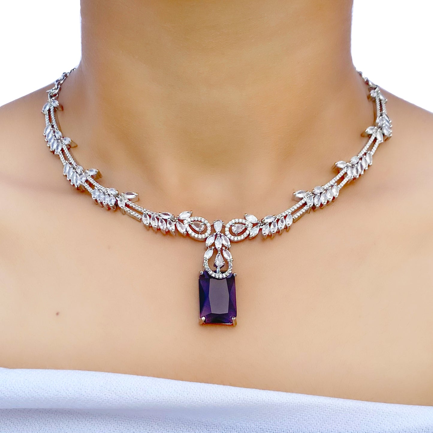 Neelima AD Studded Necklace Set
