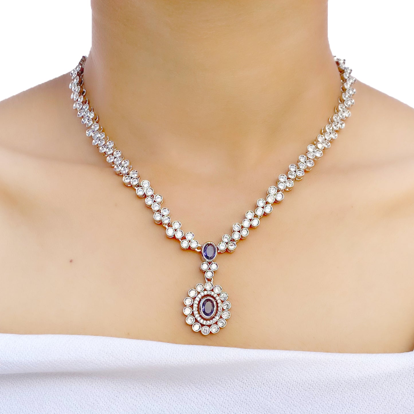 Pankhuri AD Studded Necklace Set