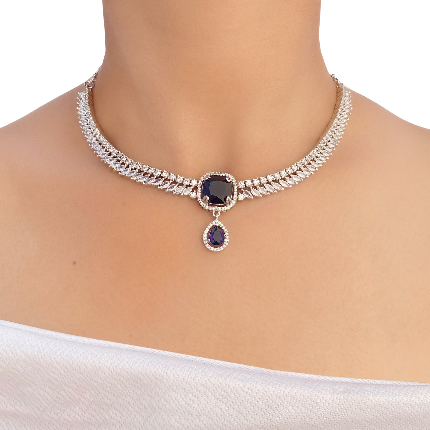Gulab AD Studded Necklace Set