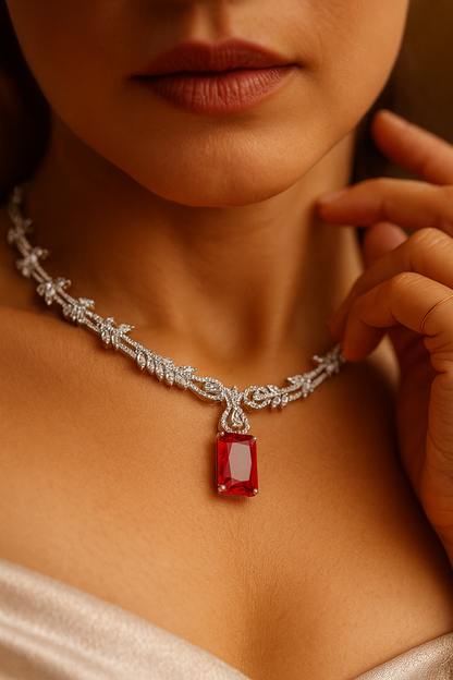 Neelima AD Studded Necklace Set