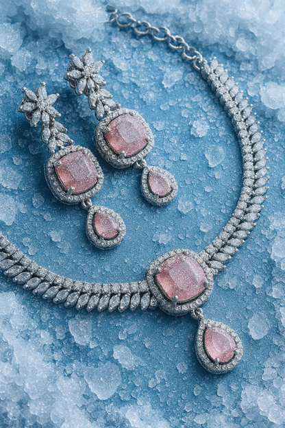 Gulab AD Studded Necklace Set