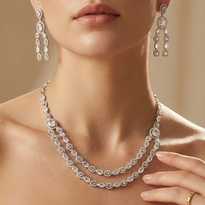 Pari AD Studded Necklace Set