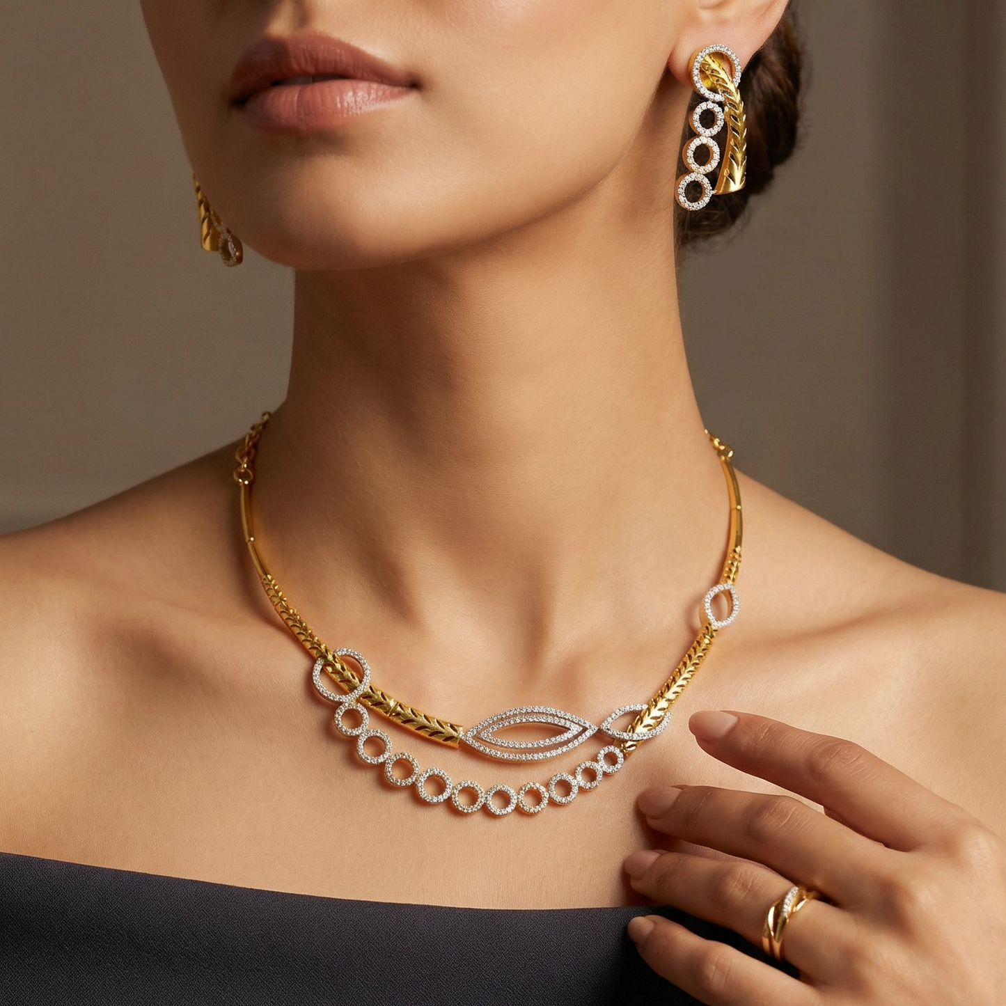 Shanaya AD Studded Necklace Set